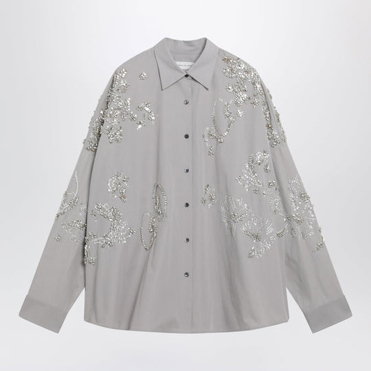 Grey Shirt With Sequin Embroidery