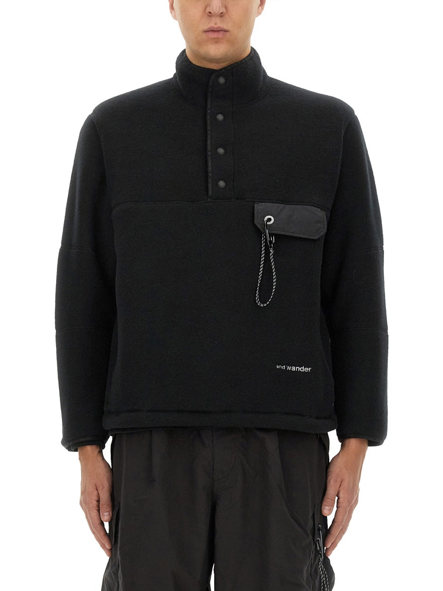 And Wander Sweatshirts - Black | Wanan Luxury