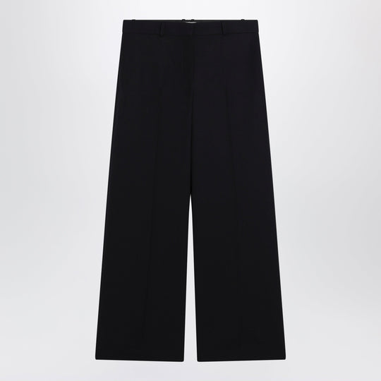 Straight-Leg Low-Rise Wool Gabardine Pants In Dark Navy