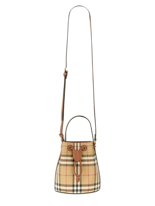Check Mini Bucket Bag