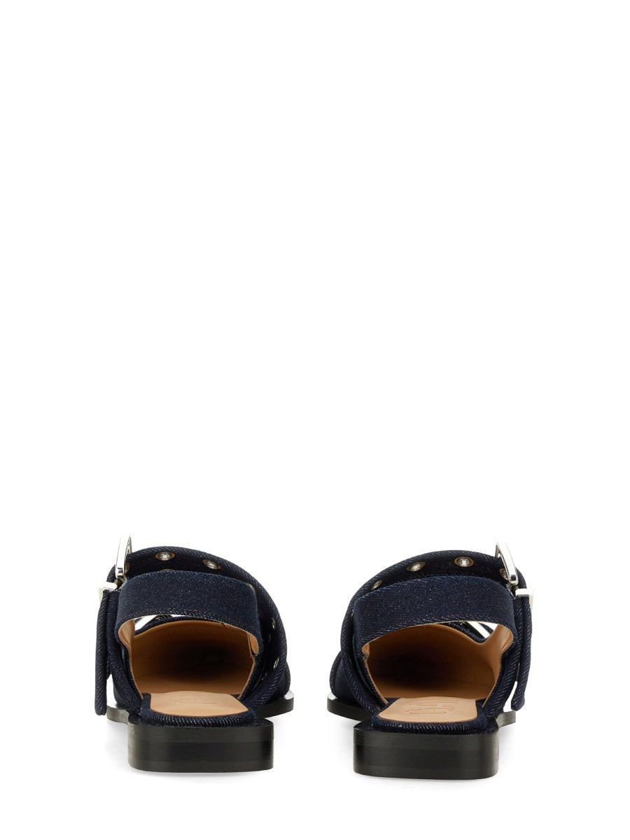 Ganni Flat Shoes - Blue | Wanan Luxury