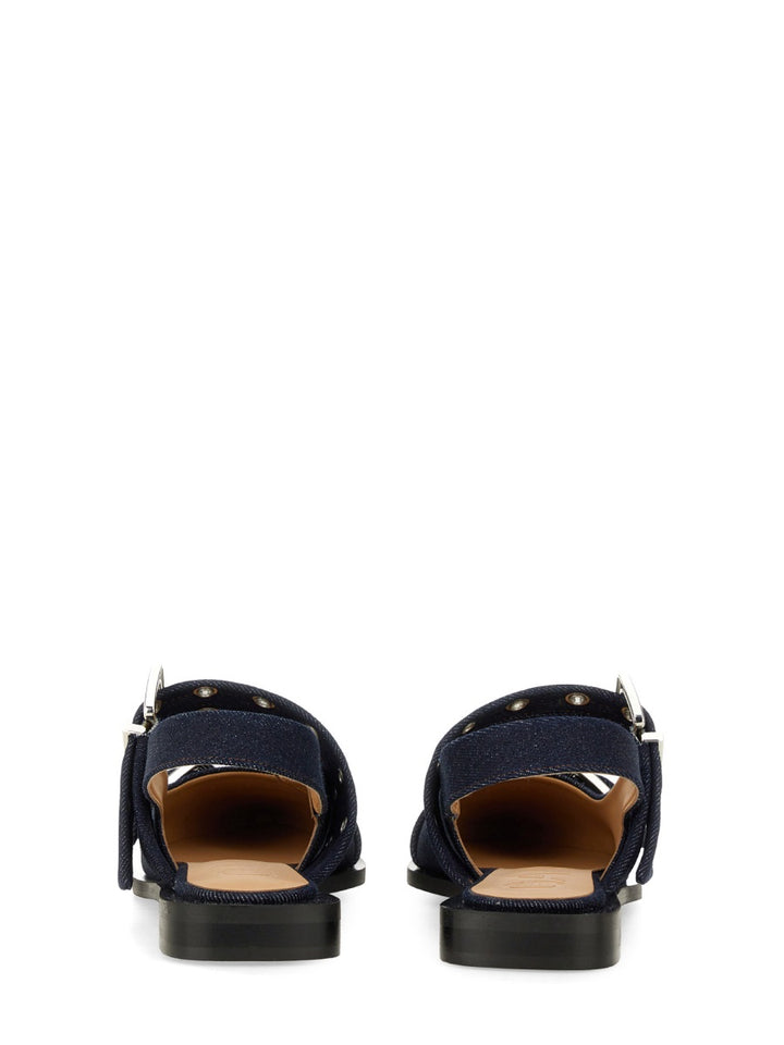 Ganni Flat Shoes - Blue | Wanan Luxury