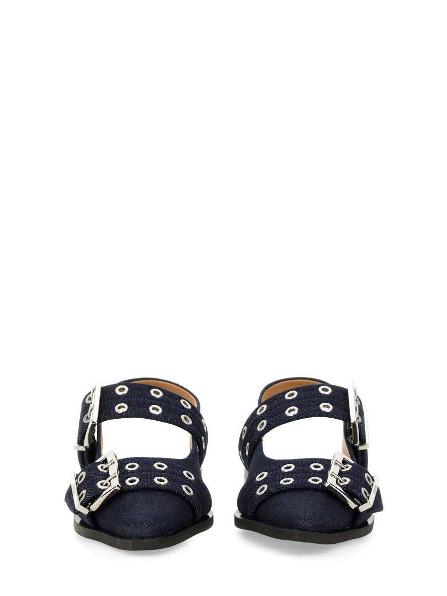 Ganni Flat Shoes - Blue | Wanan Luxury