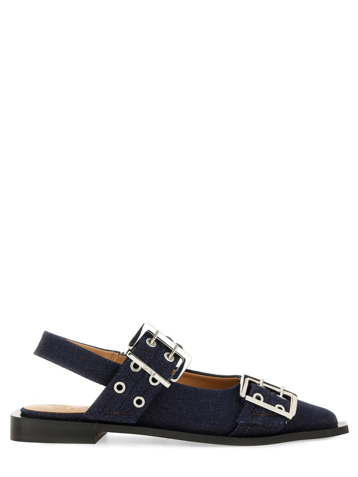 Ganni Flat Shoes - Blue | Wanan Luxury