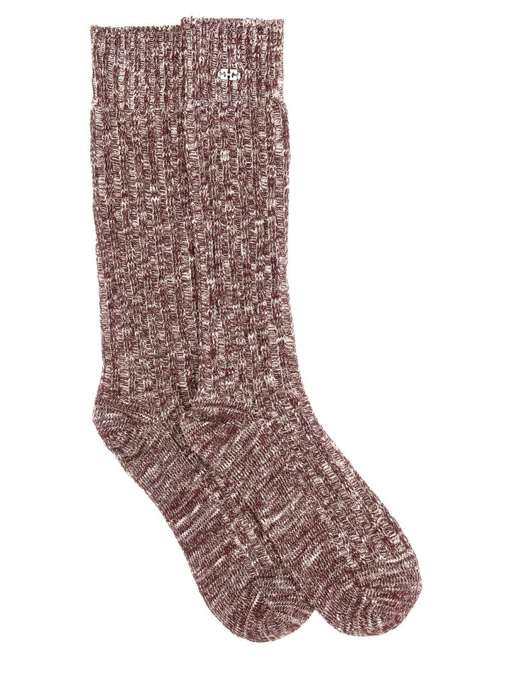 Ganni Socks - Burgundy | Wanan Luxury
