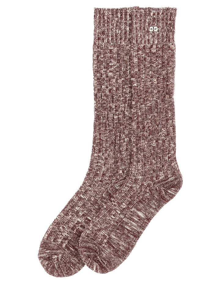 Ganni Socks - Burgundy | Wanan Luxury
