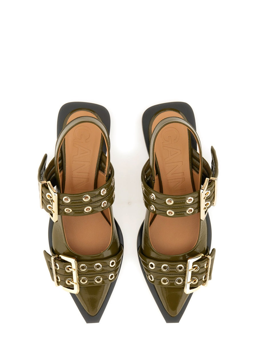 Ganni Flat Shoes - Green | Wanan Luxury