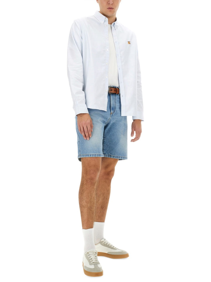 Maison Kitsuné Shirts - White, Light Blue | Wanan Luxury