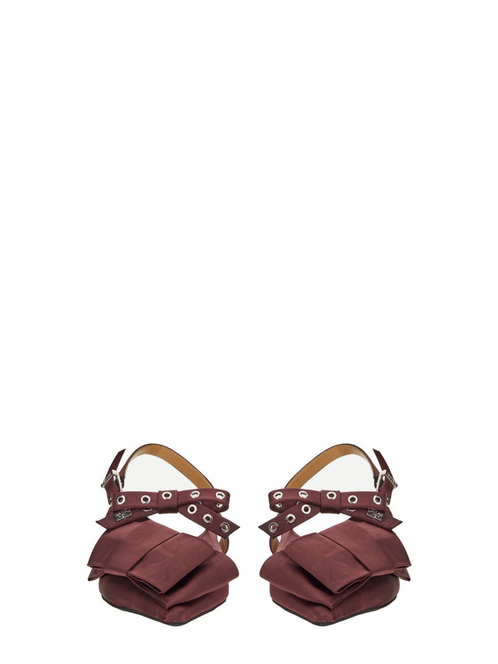 Ganni Flat Shoes - Burgundy | Wanan Luxury