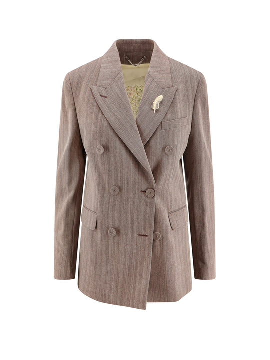 Diva Herringbone Virgin Wool Blazer