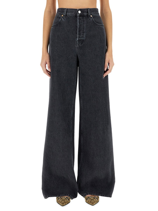 Wide Leg Denim Pants