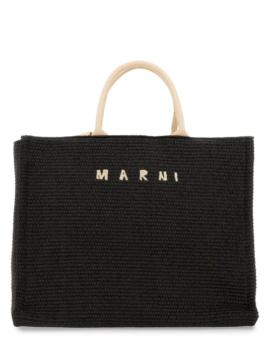 Large Raffia Effect Fabric Tote Bag