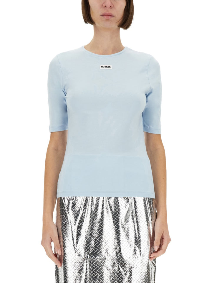 Rotate Birger Christensen T shirts - White, Light Blue | Wanan Luxury