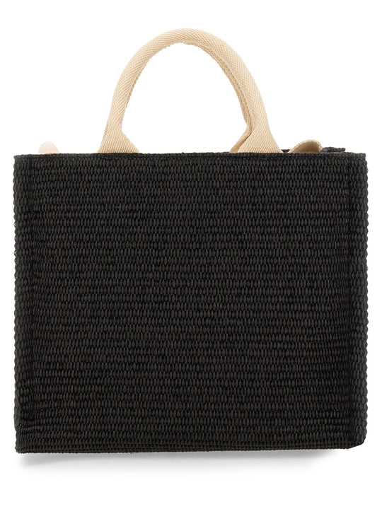 Raffia Effect Fabric Small Tote Bag