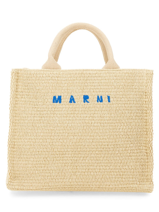 Raffia Effect Fabric Small Tote Bag