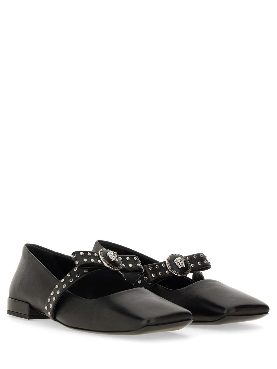 Versace Flat Shoes - Black | Wanan Luxury