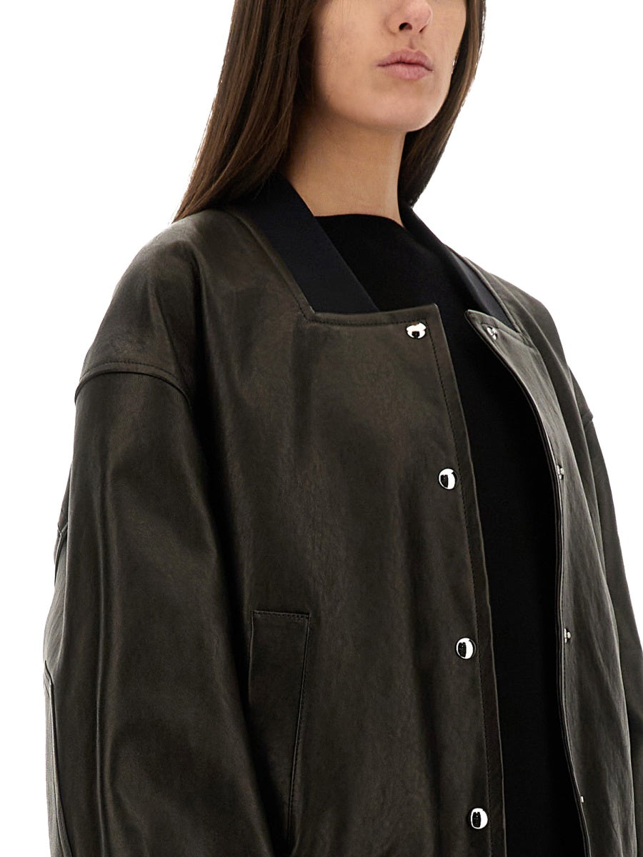 Khaite Leather Jackets - Black | Wanan Luxury