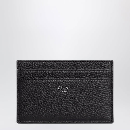 Black Grained Calf Leather Card Holder