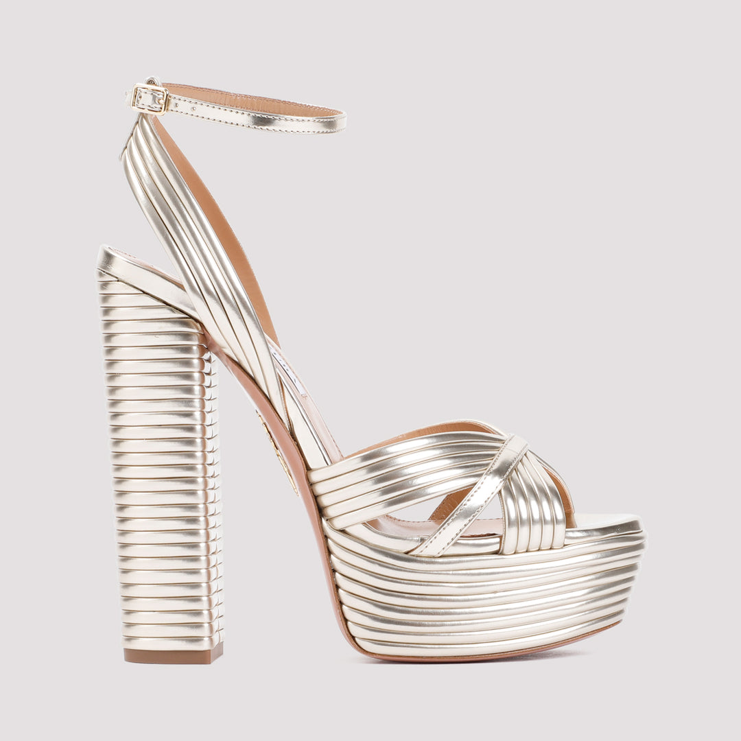Aquazzura Sandals - Metallic | b76884804b1f76e866fcb1bafd1ea6bbfb44d5b7
