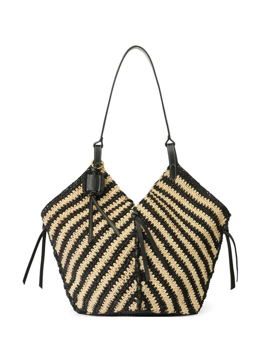 Tampa Two-Tone Raffia Shoulder Bag