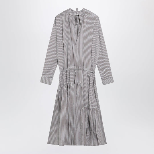 Striped Shirt Dress In Cotton And Silk