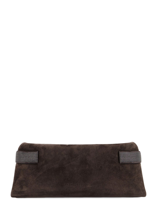 Suede Pochette With Monili Detail