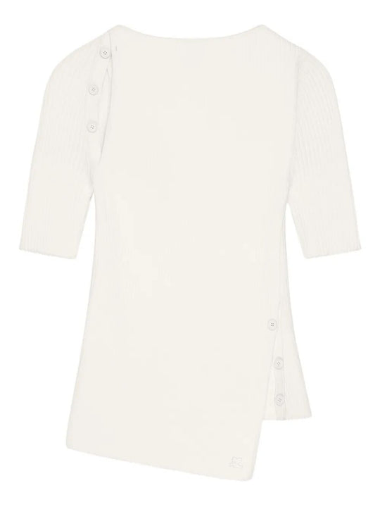 Oblique Butonned Top