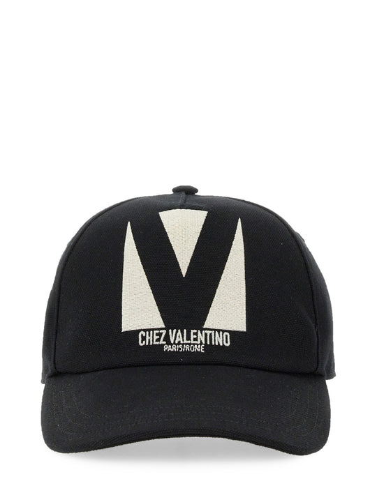 "Chez Valentino" Embroidered Baseball Cap