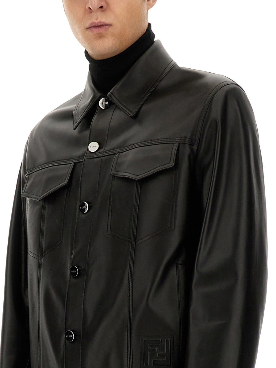 Fendi Leather Jackets - Black | Wanan Luxury