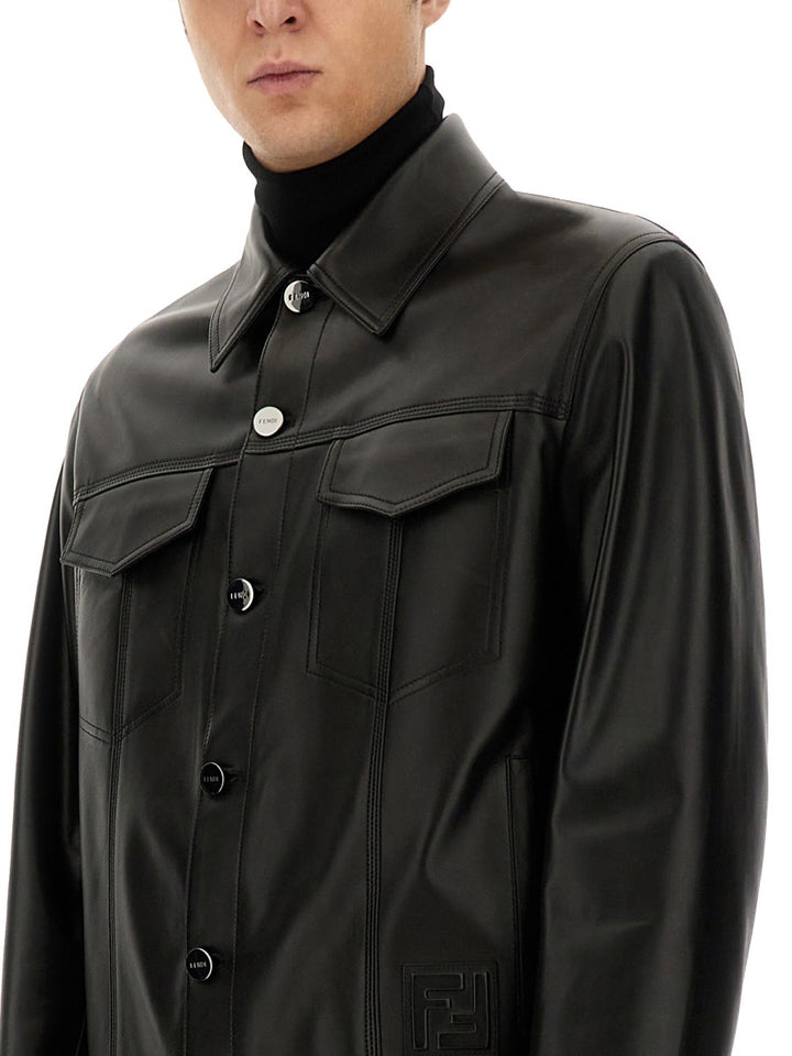 Fendi Leather Jackets - Black | Wanan Luxury