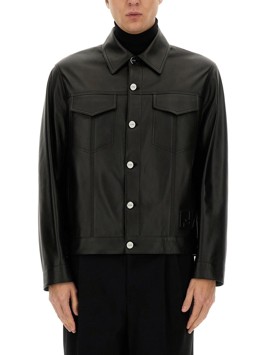 Fendi Leather Jackets - Black | Wanan Luxury