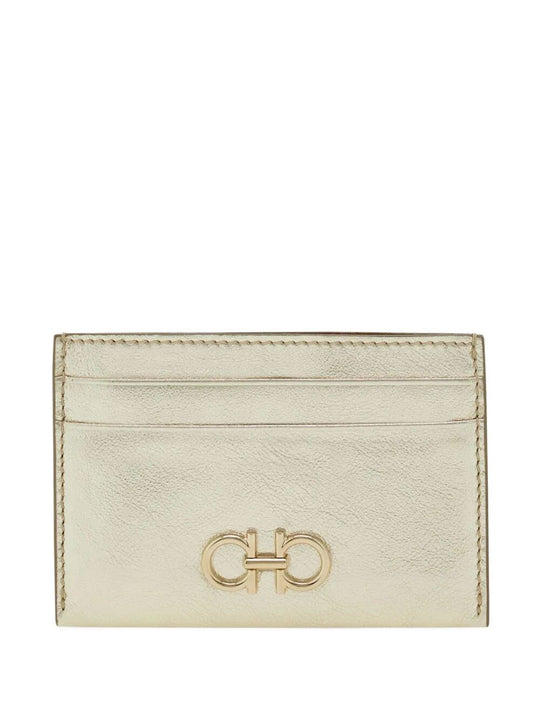 Gancini Laminated Leather Card Holder