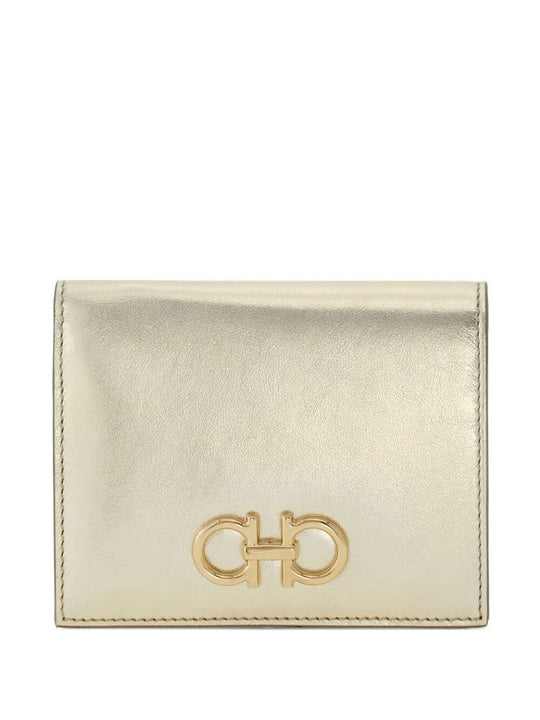 Gancini Laminated Leather Compact Wallet
