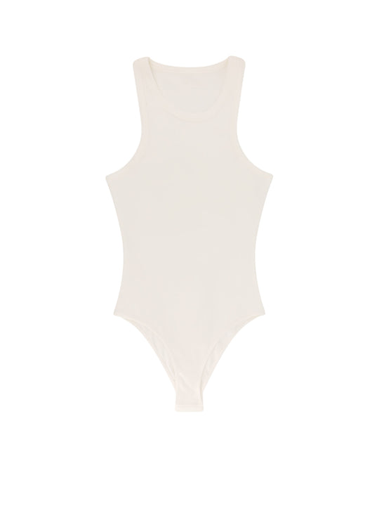 Halter Cotton And Viscose Bodysuit