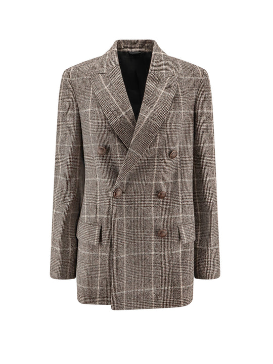 Double-Breasted Prince Of Wales Blazer