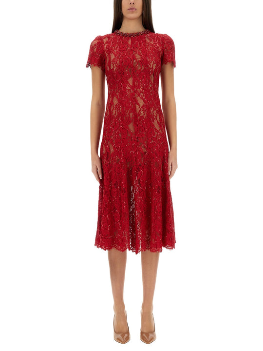 Lace Midi Dress With Sequins