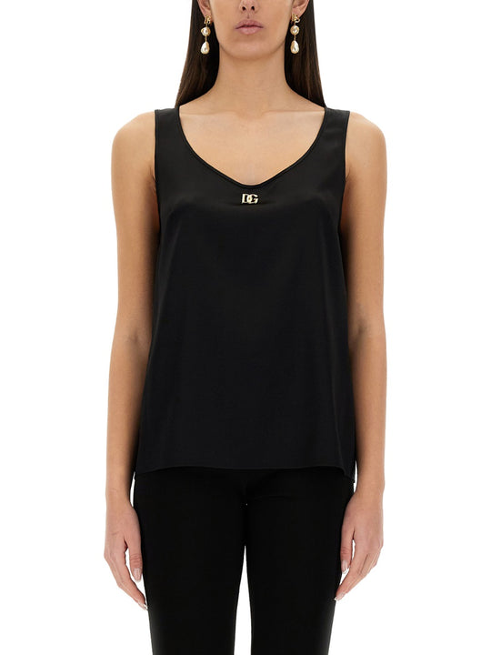 Satin Camisole Top With Logo