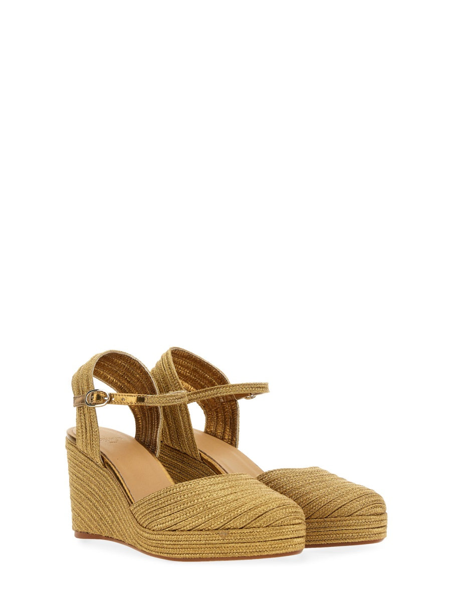 Castañer Wedges - Gold | Wanan Luxury