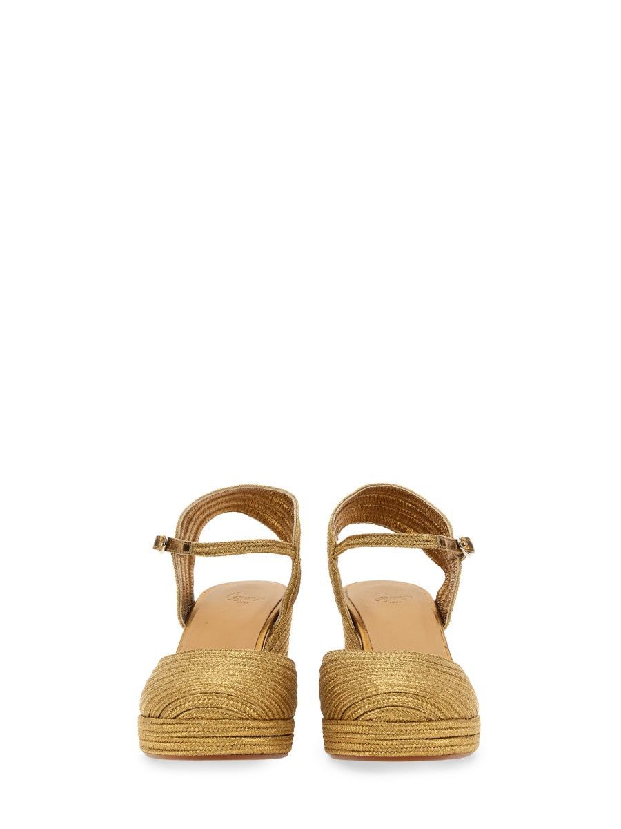 Castañer Wedges - Gold | Wanan Luxury