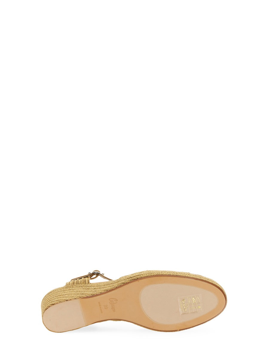 Castañer Wedges - Gold | Wanan Luxury