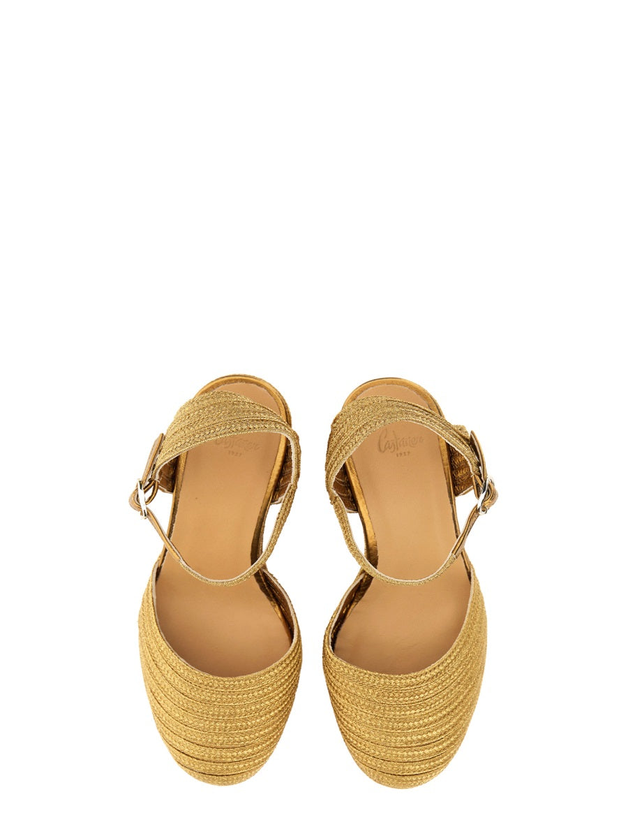 Castañer Wedges - Gold | Wanan Luxury