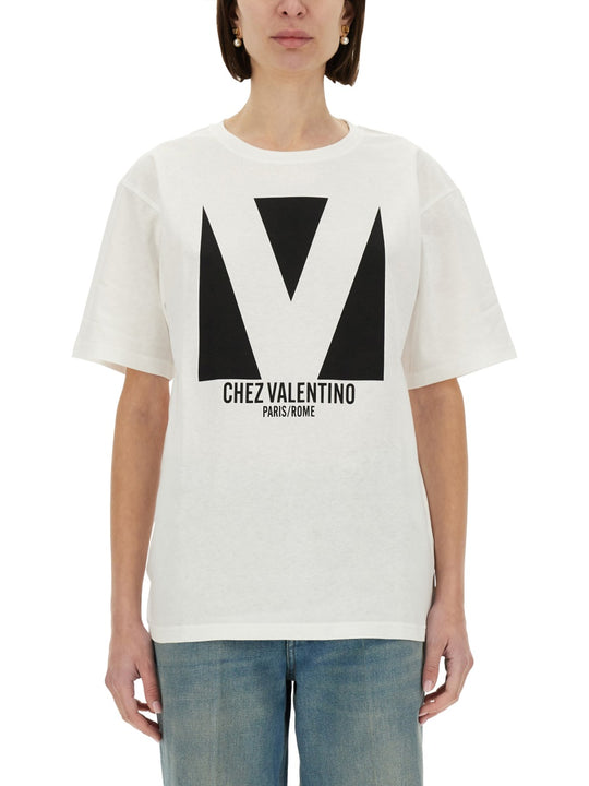 "Chez Valentino" Print T-Shirt
