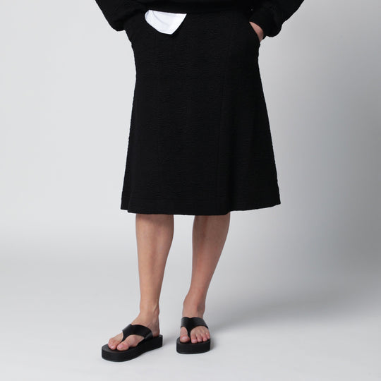 Black Viscose-Blend Skirt