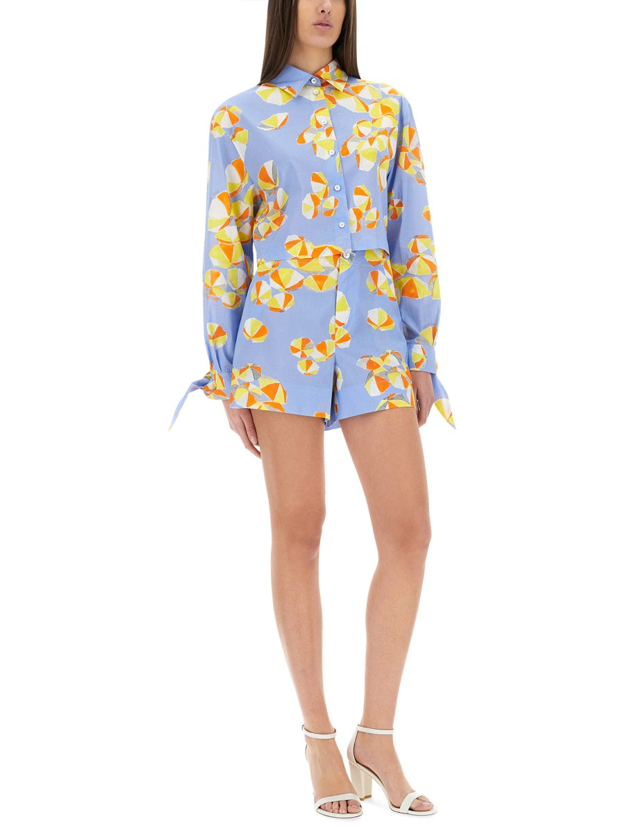 Moschino Jeans Shorts - White, Light Blue | Wanan Luxury