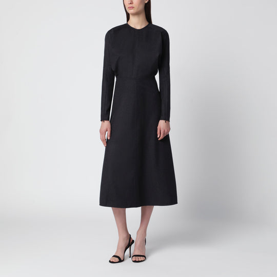 Doman Virgin Wool Dress In Dark Grey Mélange