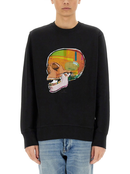 "Skull Sketch" Print Sweatshirt