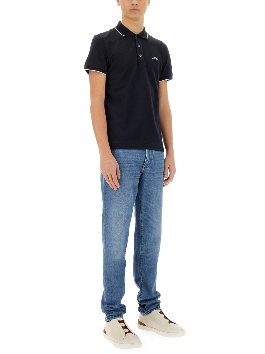 Zegna Polo - Blue | Wanan Luxury