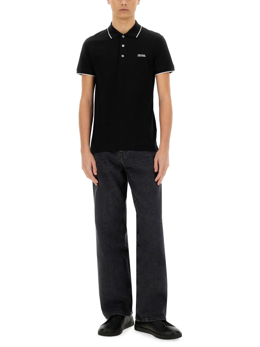 Zegna Polo - Black | Wanan Luxury