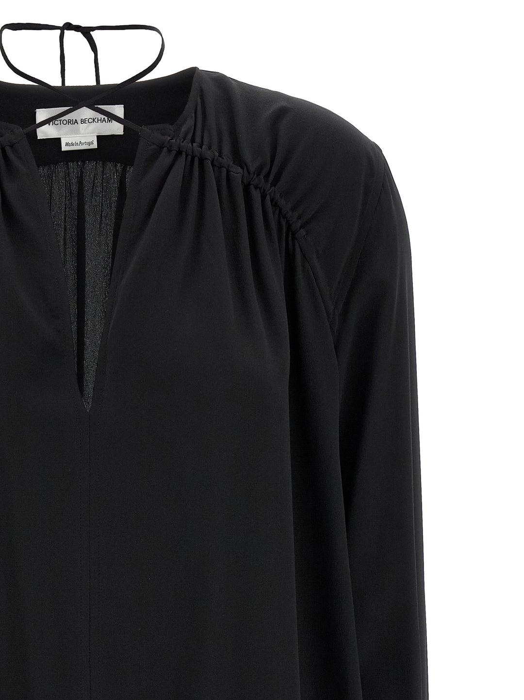 Victoria Beckham Gather Detail Tie Shirt and Blouse - Black | 12d8026e009b3fb706902886b64e2712fe63d0ec
