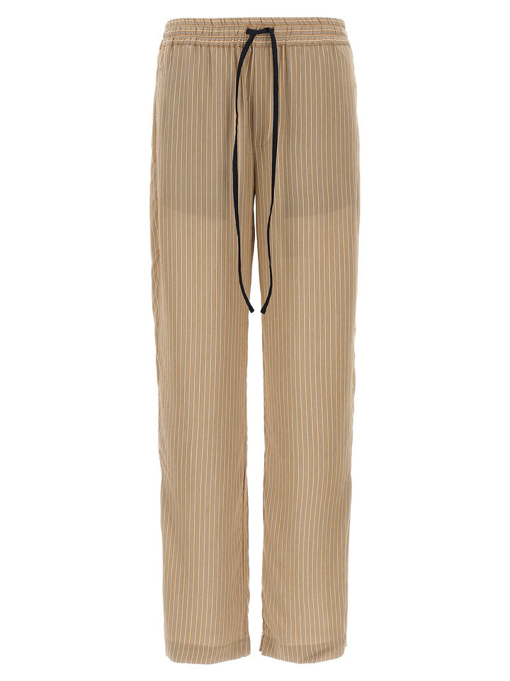 Victoria Beckham Pleat Detail Pyjama Pants - Brown | b7121130c45ae6df873146f6364e32a9cebef161